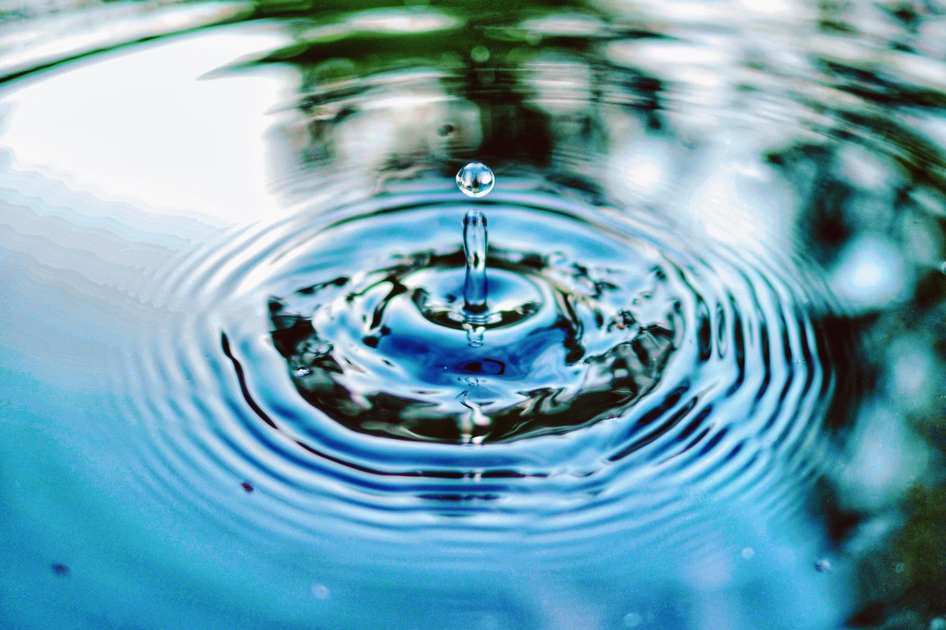 Goutte et vaguelettes circulaires dans l eau